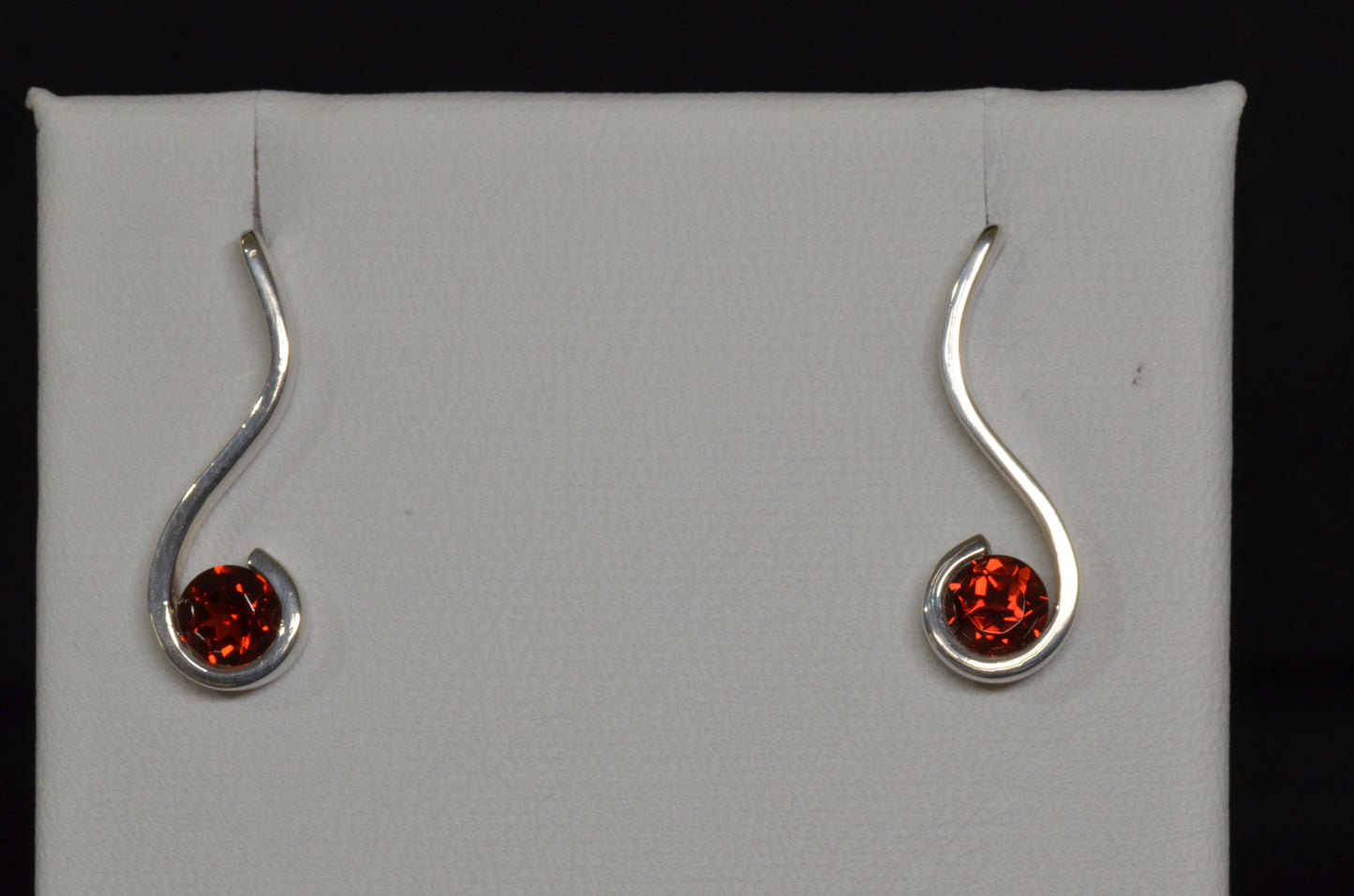 Garnet Swirl Earring