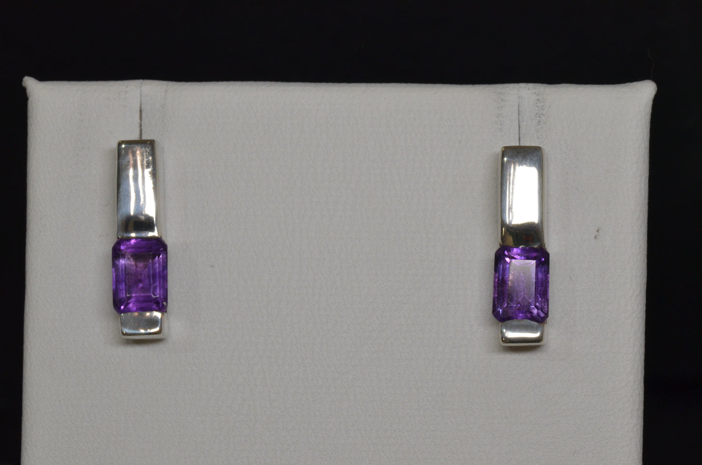 Amethyst Bar Earrings
