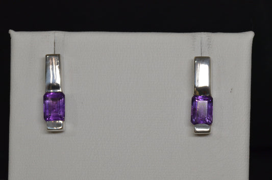 Amethyst Bar Earrings