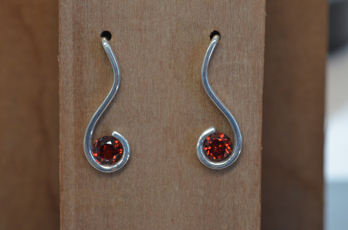 Garnet Swirl Earring