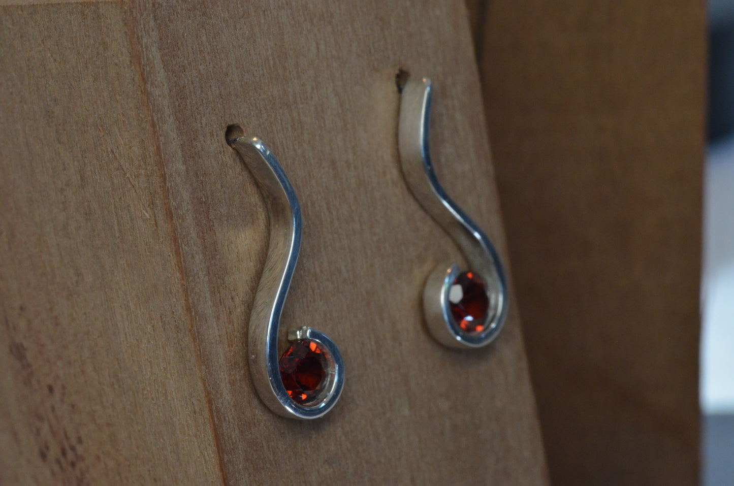 Garnet Swirl Earring