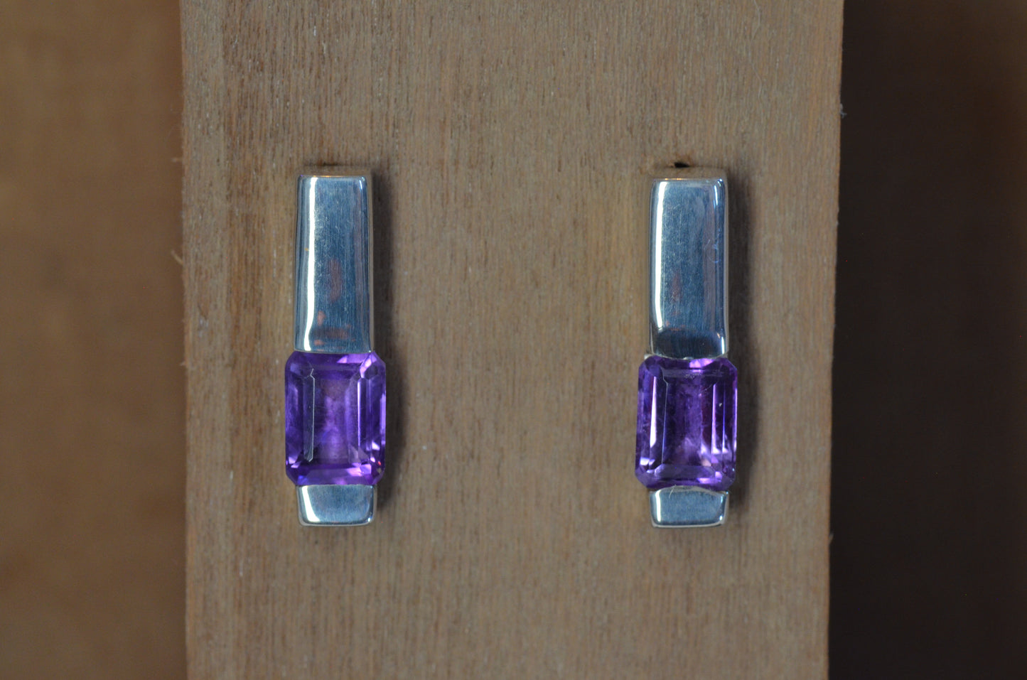 Amethyst Bar Earrings