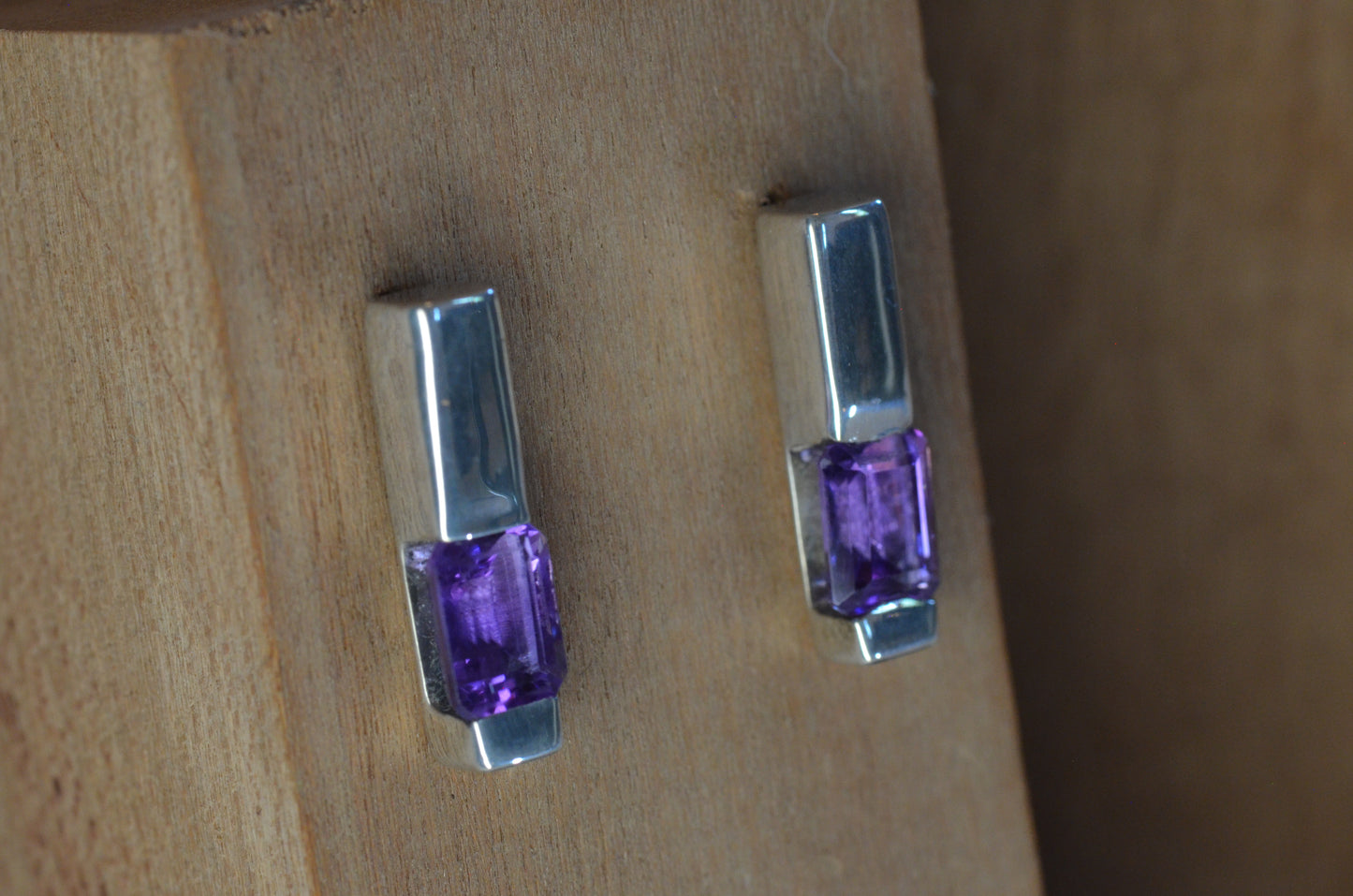 Amethyst Bar Earrings